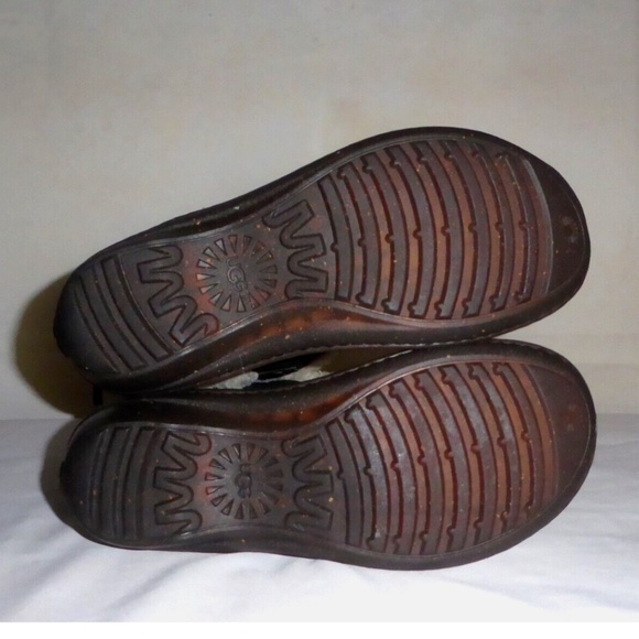 FINAL SALE 🎈UGG Akadia Black Leather Shearling Boots Size 6 NEW NO BOX * - Picture 16 of 16